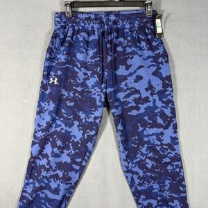 NWT Under Armour Joggers Mens L Blue Rival Fleece Jgr Camo Loose Fit Camouflage